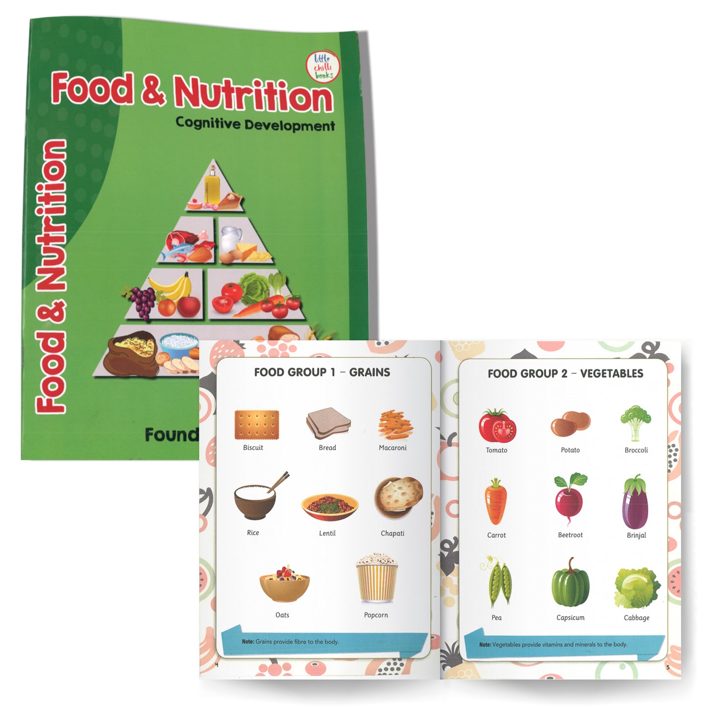 Pack of 4 Books of Children's Early Learning | Fun Learning, Food & Nutrition, Time and Family | For 3 to 5 Year Old
