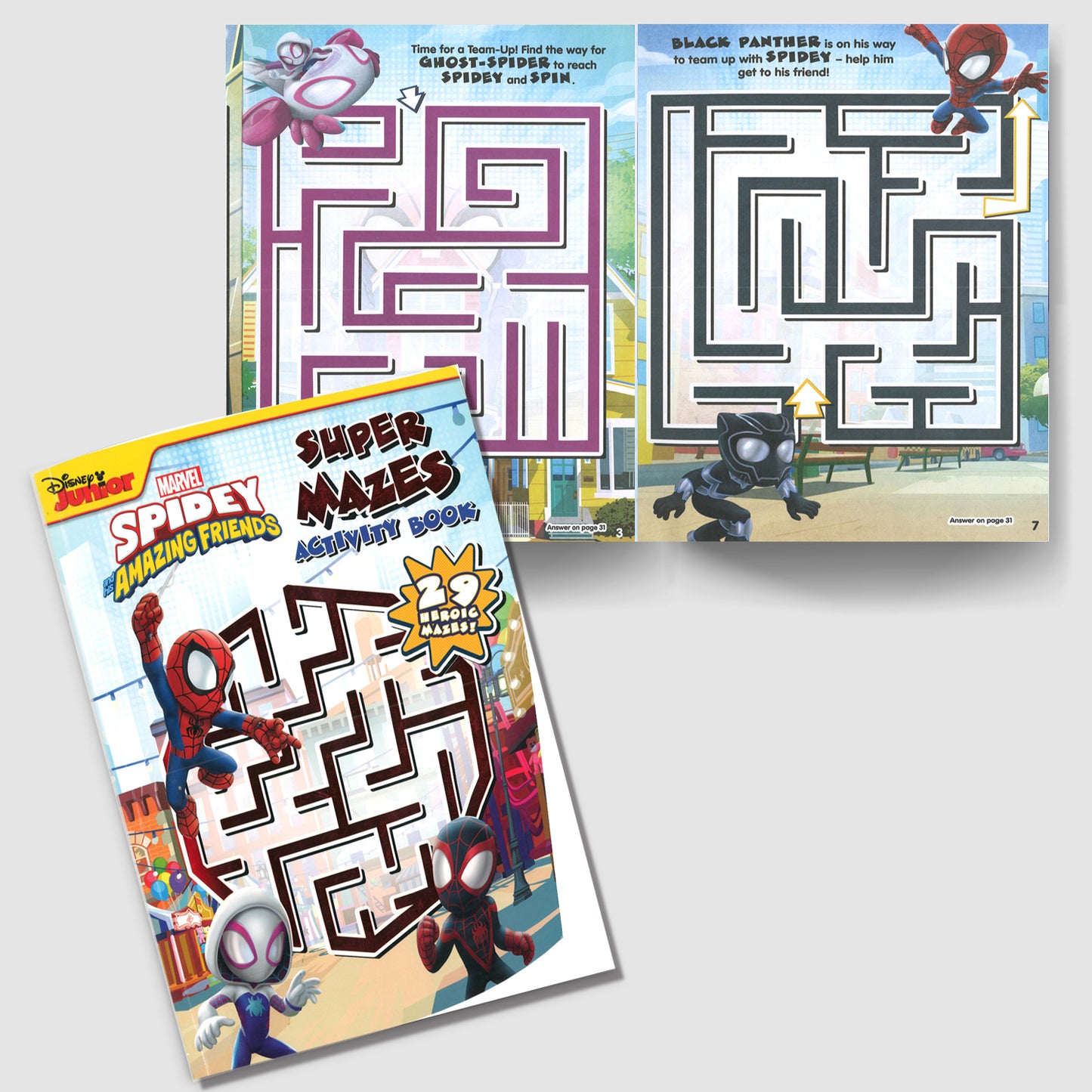 Marvel Spidey and His Friends Set of 2 Books of Maze Activities | Spider-Man Sticker Play For Kids | 3 to 6 Year Old