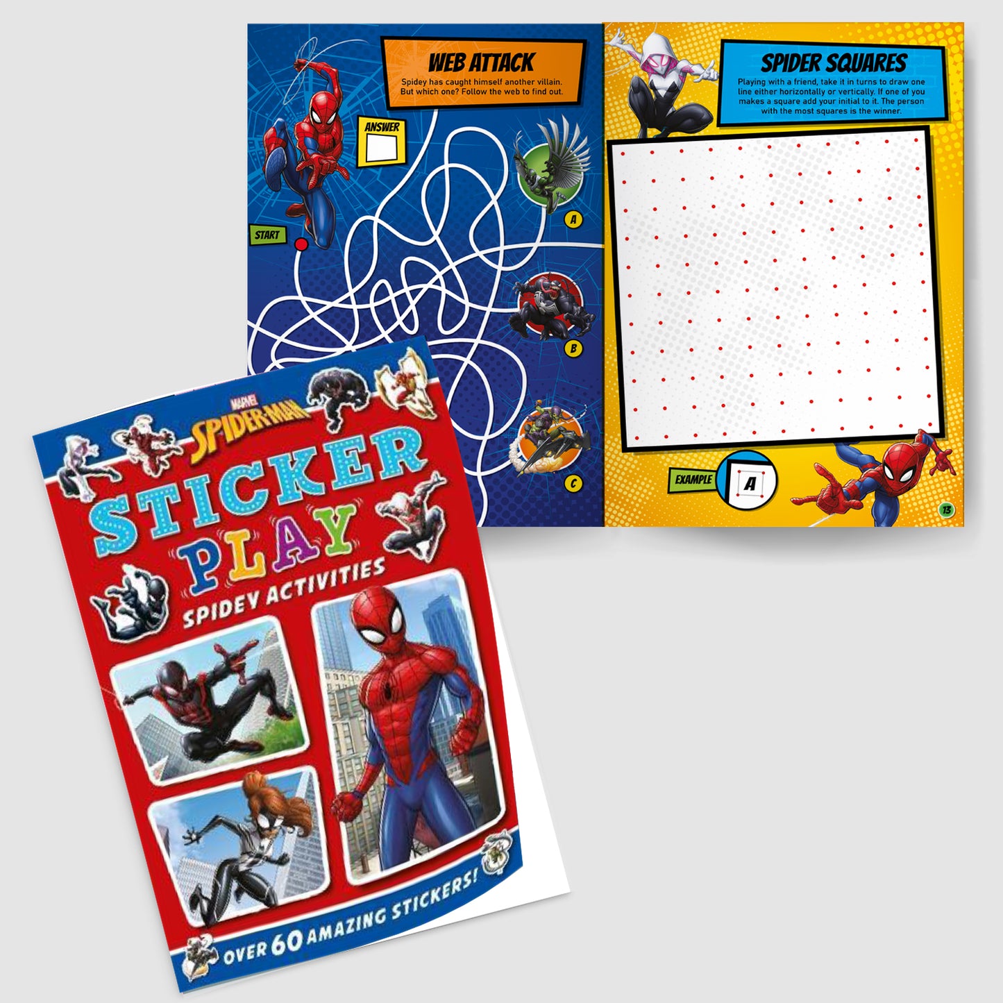 Marvel Spidey and His Friends Set of 2 Books of Maze Activities | Spider-Man Sticker Play For Kids | 3 to 6 Year Old