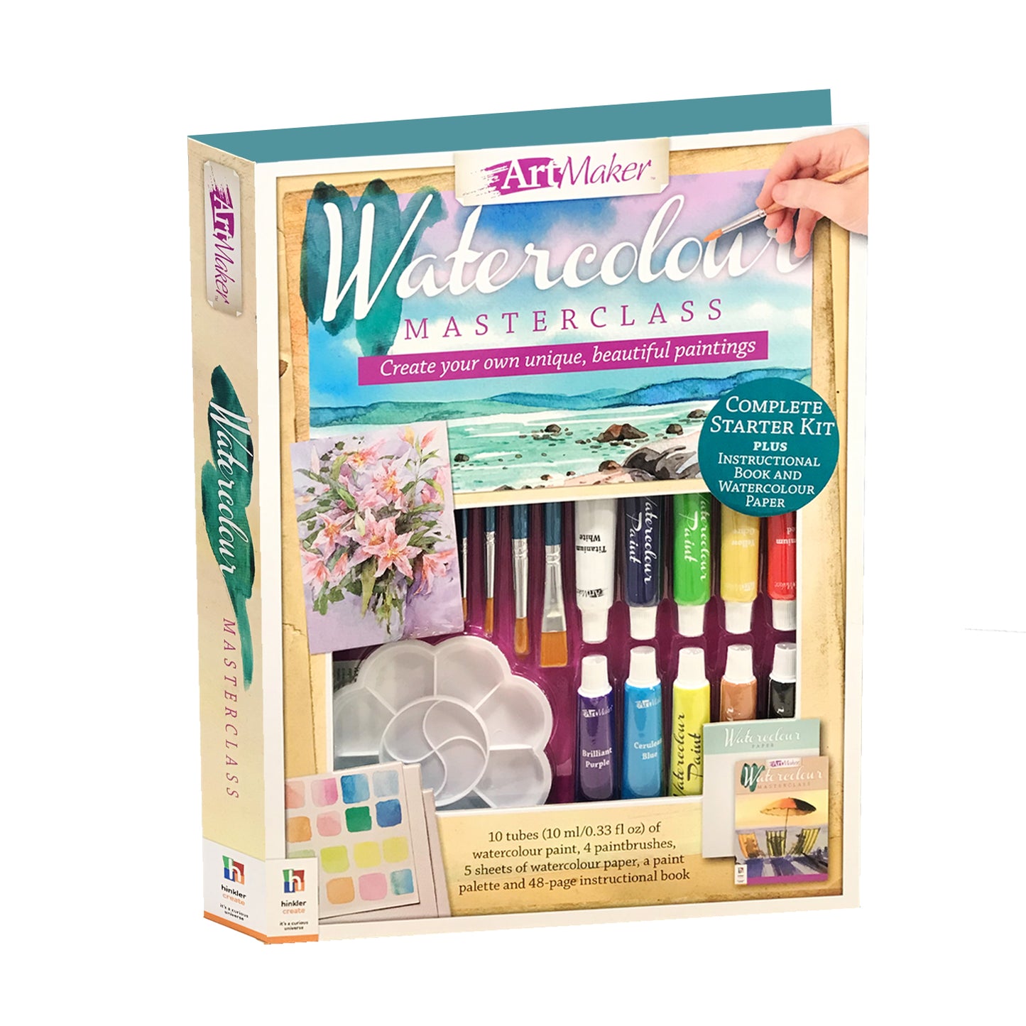 Art Maker Watercolour Paints | art maker watercolour paints | watercolour paint set for beginners | painting kit for kids and adults | artist watercolour set with brush | travel watercolour set | art supplies for sketching and painting