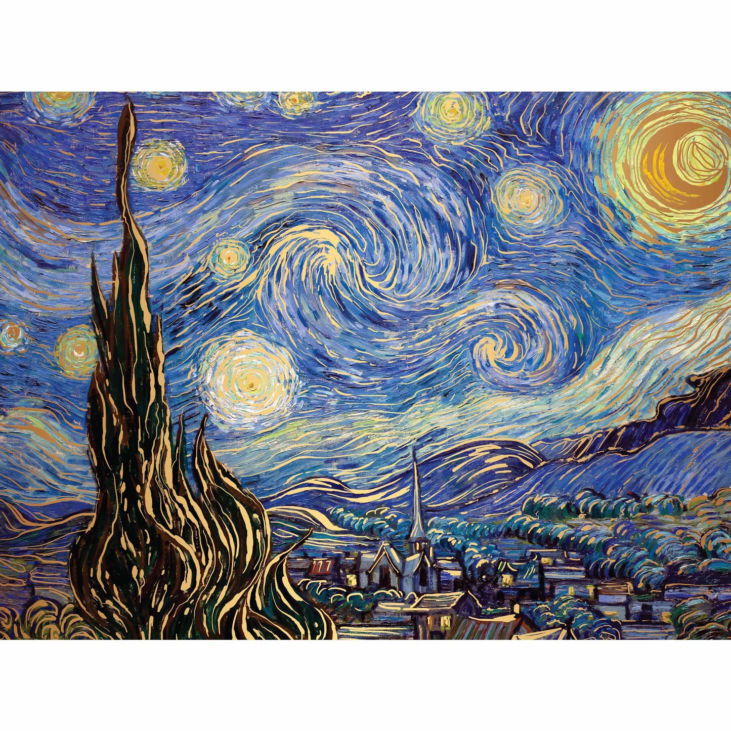 Mindbogglers Gold 500pc Starry Night by Van Gogh | Jigsaw Puzzles for Adults & Kids Above 8 Years | Creative & Challenging | Stress Relief Puzzle Games for Focus and Memory, Gifts for Teenagers