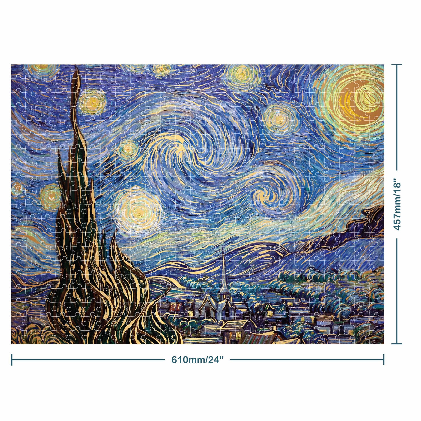 Mindbogglers Gold 500pc Starry Night by Van Gogh | Jigsaw Puzzles for Adults & Kids Above 8 Years | Creative & Challenging | Stress Relief Puzzle Games for Focus and Memory, Gifts for Teenagers