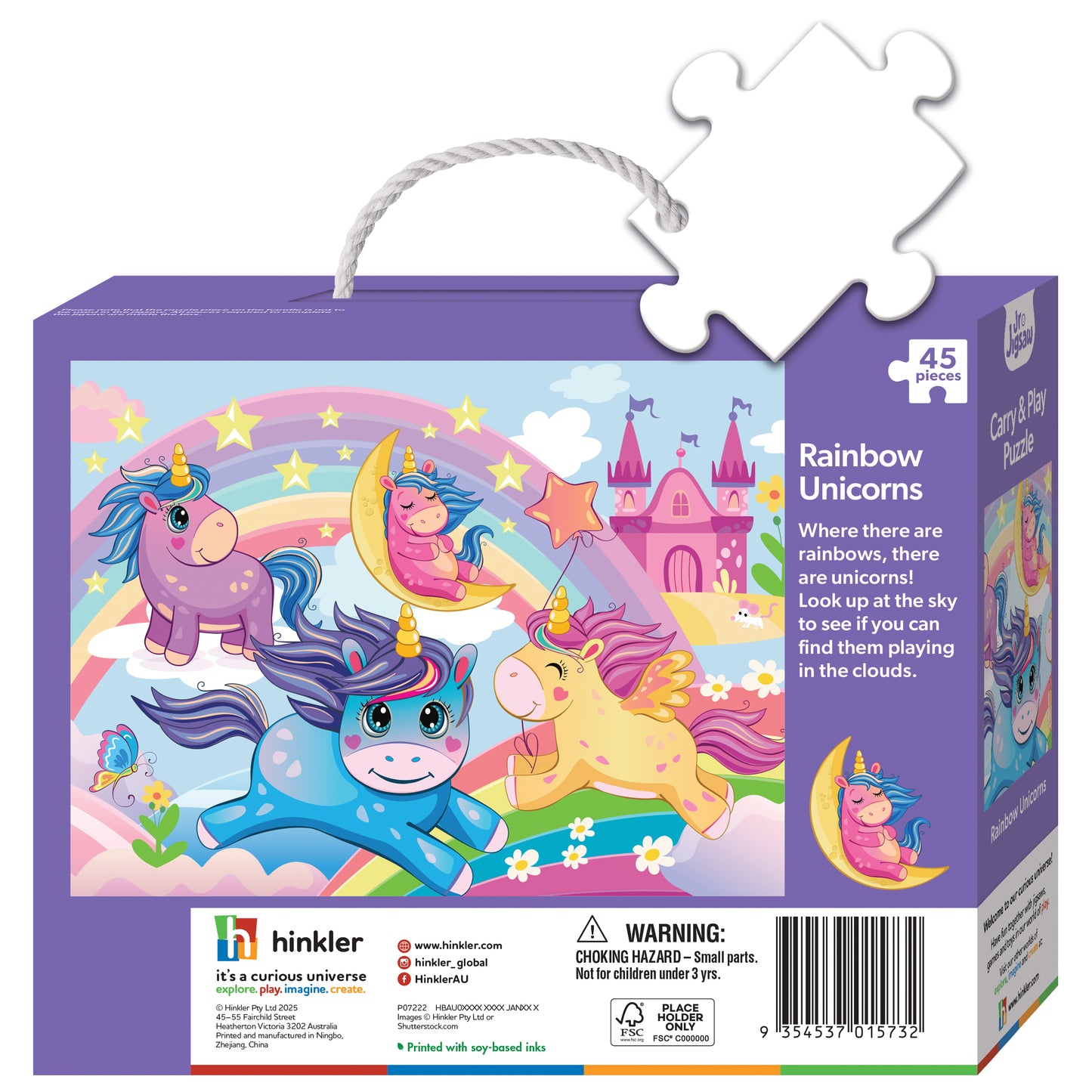 Junior Jigsaw Carry & Play Rainbow Unicorns | Jigsaw Puzzle | For 4 to 6 Year Kids