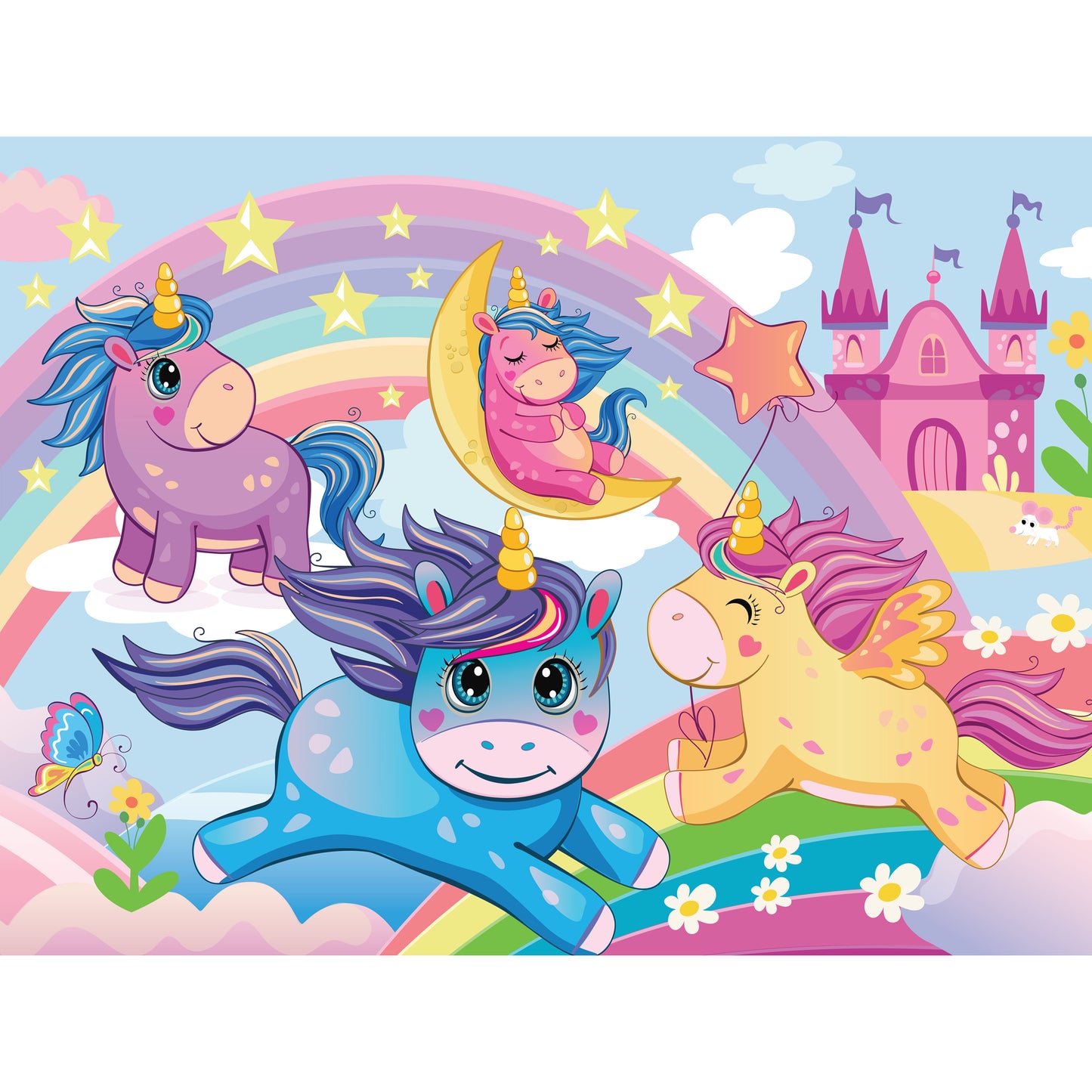 Junior Jigsaw Carry & Play Rainbow Unicorns | Jigsaw Puzzle | For 4 to 6 Year Kids