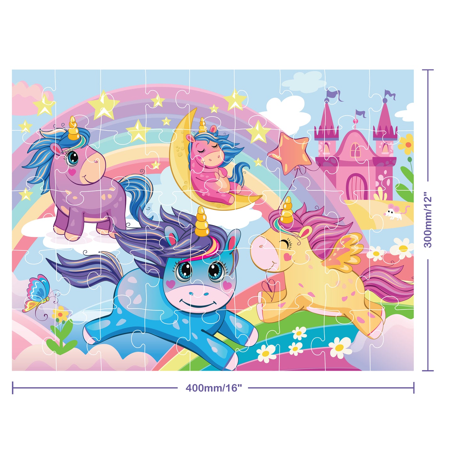 Junior Jigsaw Carry & Play Rainbow Unicorns | Jigsaw Puzzle | For 4 to 6 Year Kids