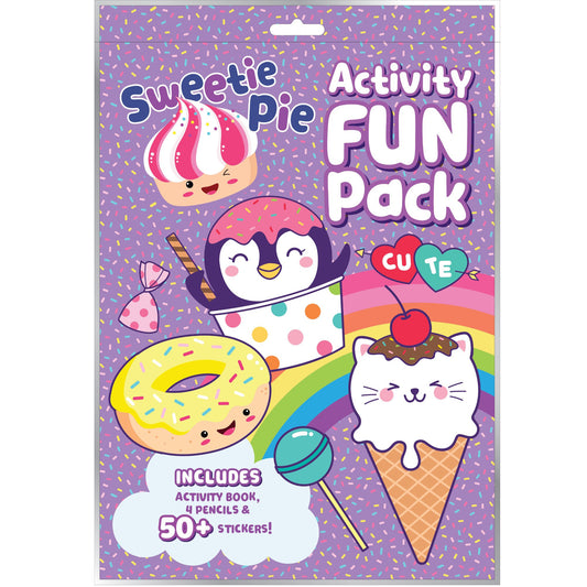 Sweetie Pie - Activity Fun Pack | Colouring, Stickers & Puzzles | Creative & Fun Activities for Kids| Resealable| Travel-friendly| Activity Book| Added Colour Pencils| 50+ Stickers| Perfect for Ages 3-5