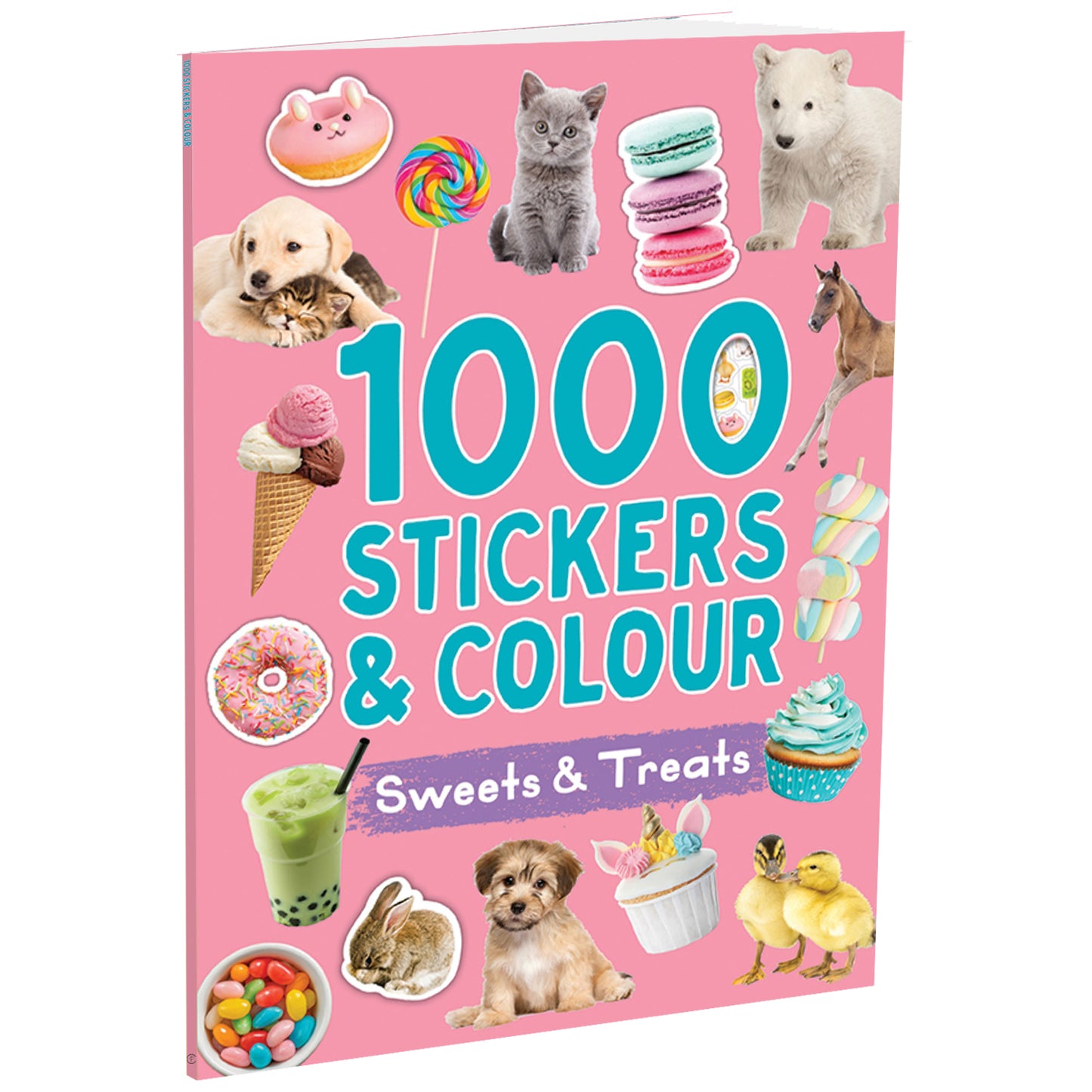 1000 Stickers & Colour: Sweets and Treats | Fun Sticker & Coloring Book for Kids | Cute Animals, Desserts & Treats | 64 Pages of Creative Activity with Holographic Cover| For Age 4-6