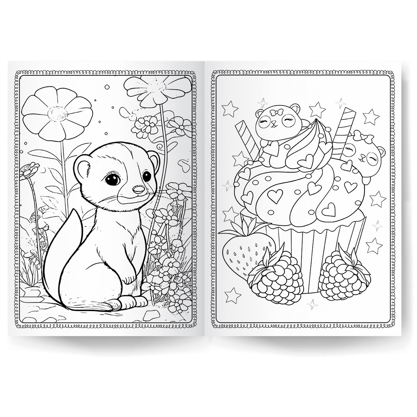 1000 Stickers & Colour: Sweets and Treats | Fun Sticker & Coloring Book for Kids | Cute Animals, Desserts & Treats | 64 Pages of Creative Activity with Holographic Cover| For Age 4-6