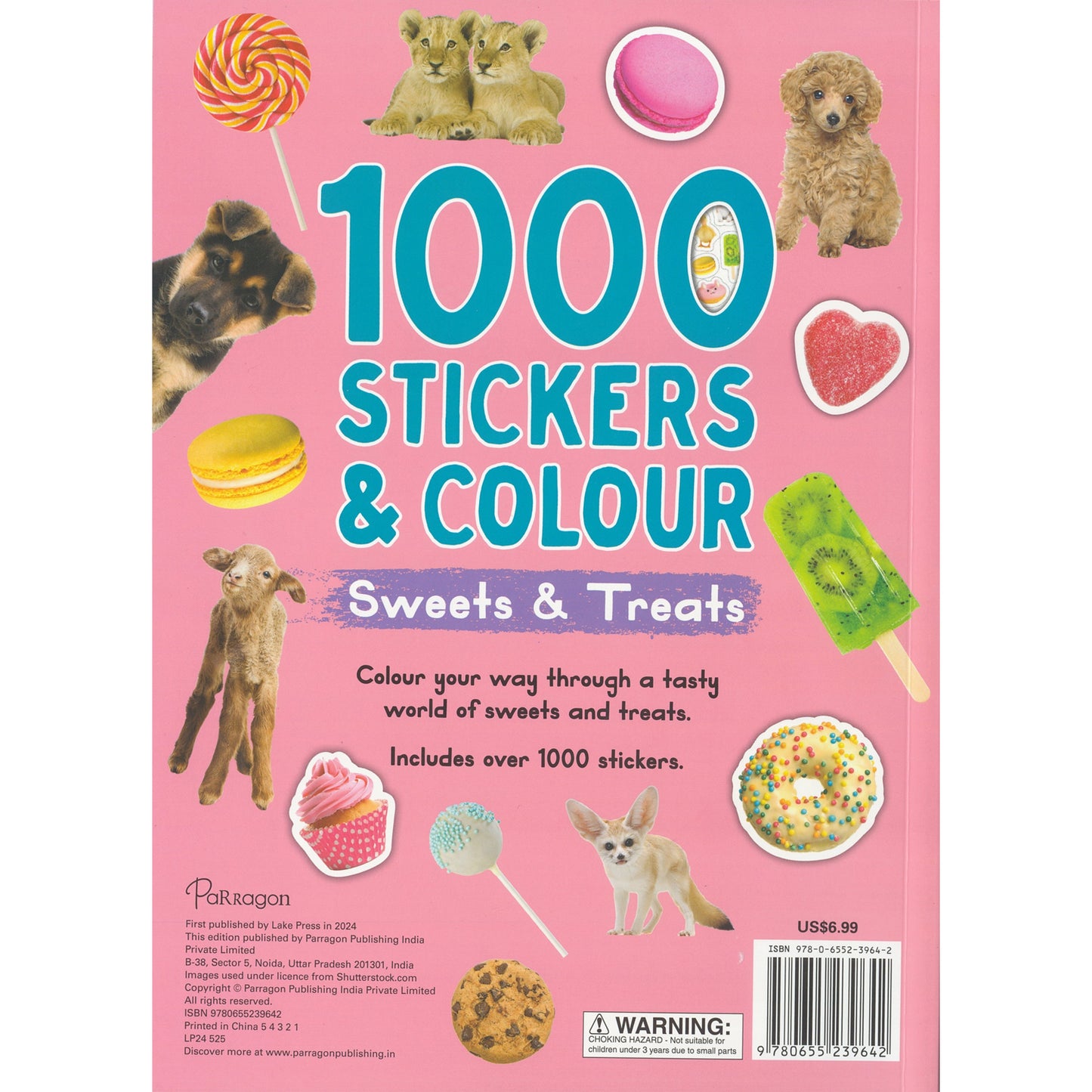 1000 Stickers & Colour: Sweets and Treats | Fun Sticker & Coloring Book for Kids | Cute Animals, Desserts & Treats | 64 Pages of Creative Activity with Holographic Cover| For Age 4-6