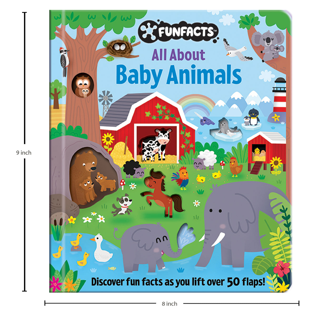 FunFacts - Lift the Flap Board Book - Baby Animals Educational Board Book | Early Learning