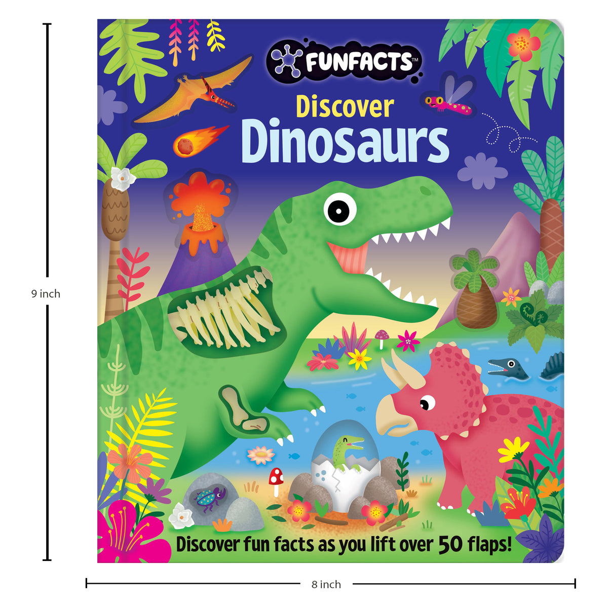 FunFacts - Lift the Flap Board Book - Discover Dinosaurs Educational Board Book | Early Learning