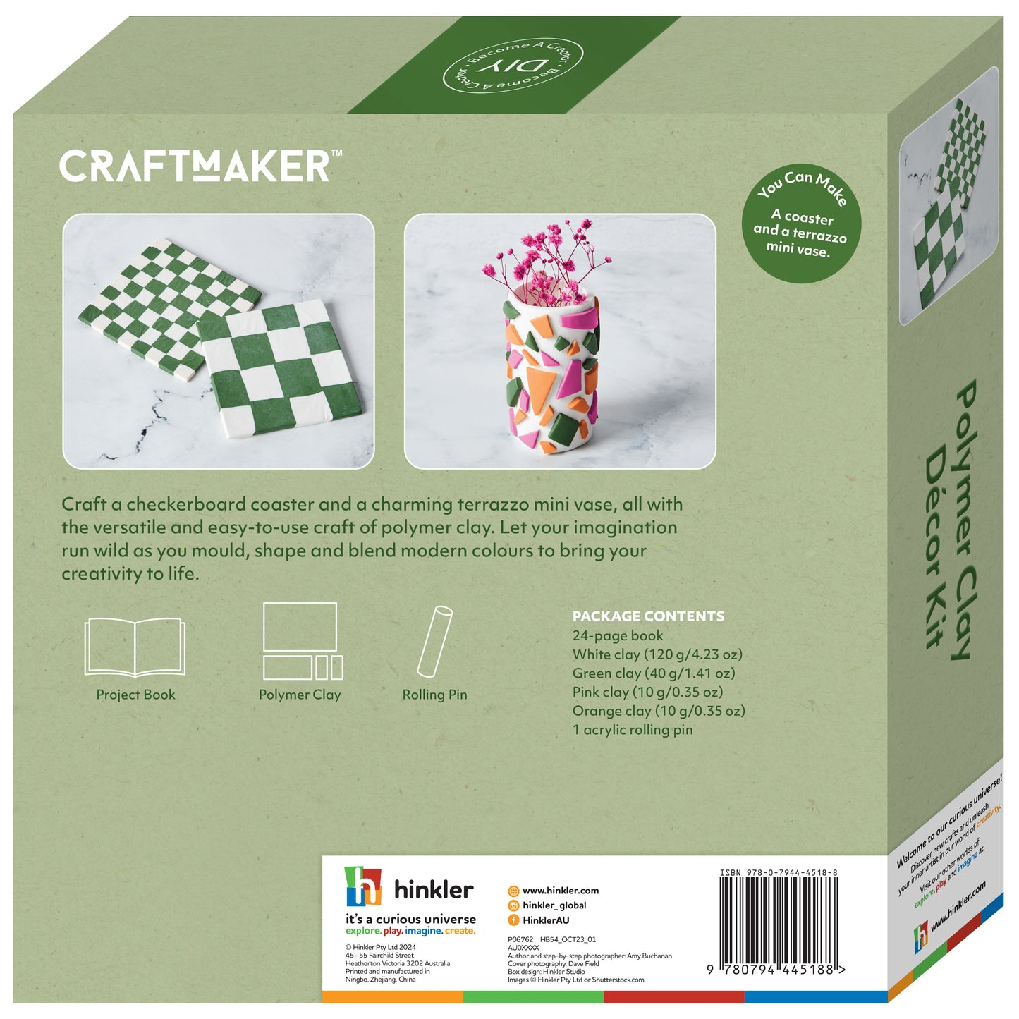Craft Maker Polymer Clay Décor Kit | DIY polymer clay kit | Polymer clay craft set | Home décor kit with clay | Make your own clay decorations | Clay modelling kit for kids and adults | Creative clay art kit for beginners