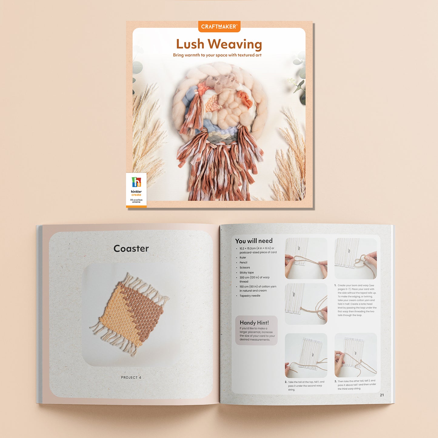 Craft Maker Lush Weaving Kit | DIY Weaving Kit | Decor Craft Kit | Handmade Wall Hanging | Beginner Weaving Set | 6+ Years