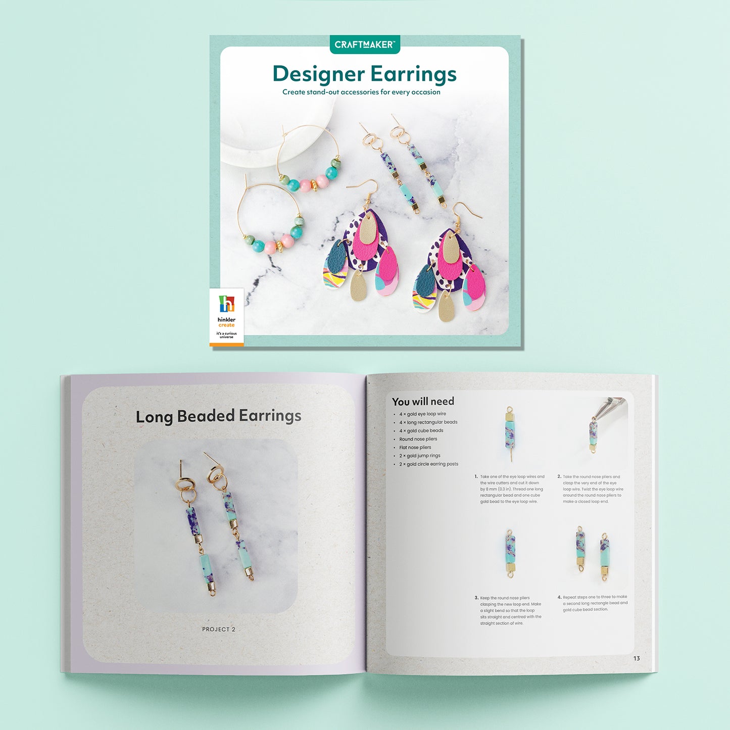 Craft Maker Designer Earrings Kit | Craft maker earrings kit | DIY jewellery making kit | Designer earring craft set | Make your own earrings kit | Earring kit for kids and adults | Craft kit with beads and hooks | Art and craft kit