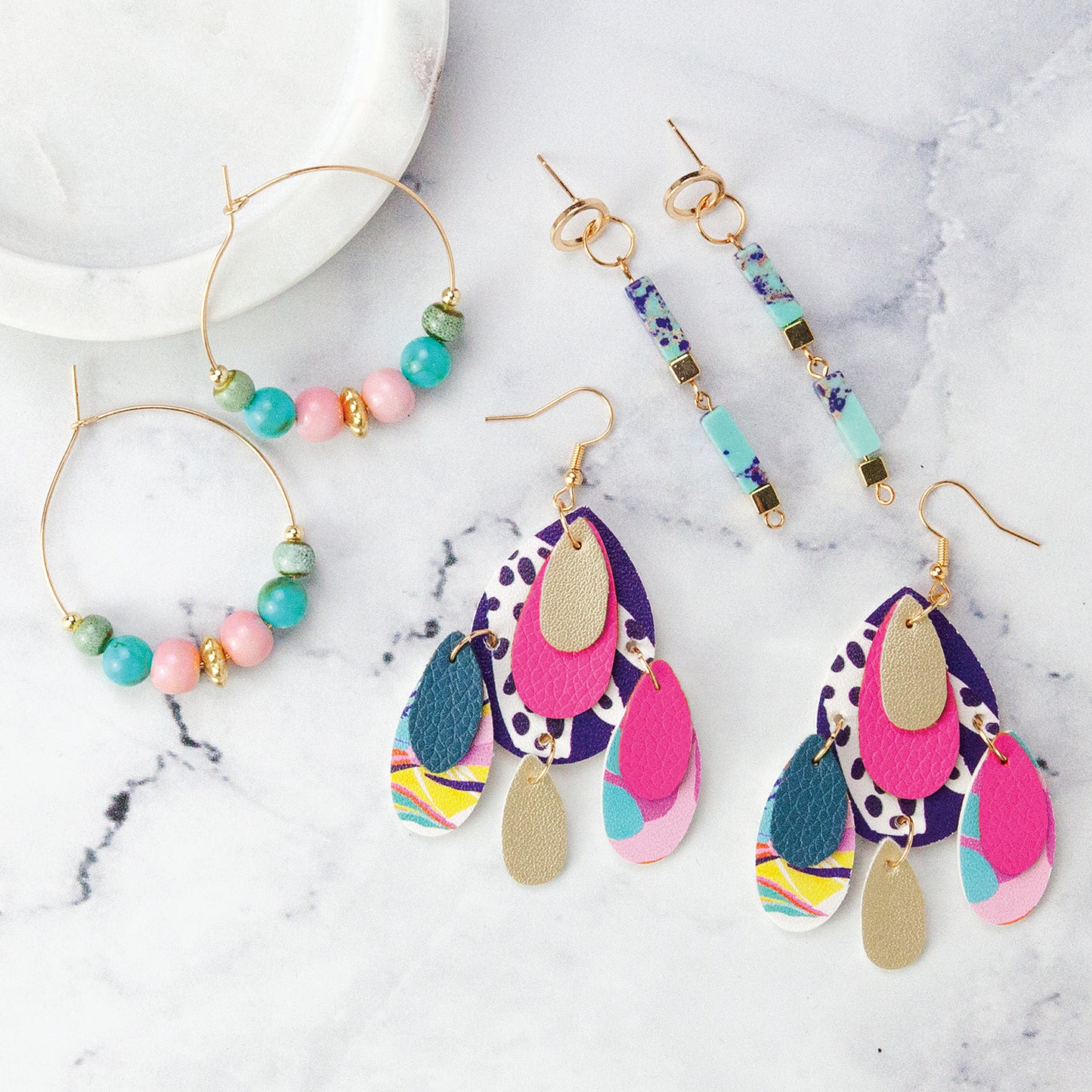 Craft Maker Designer Earrings Kit | Craft maker earrings kit | DIY jewellery making kit | Designer earring craft set | Make your own earrings kit | Earring kit for kids and adults | Craft kit with beads and hooks | Art and craft kit