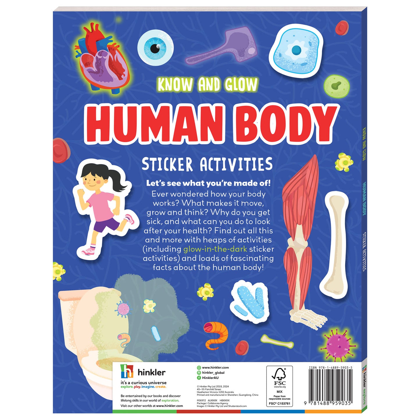 Know and Glow Human Body Sticker Activities| Sticker Activity Book | Glow Sticker Book | Fun Facts and Stickers | Activity Book | 6-8 Years