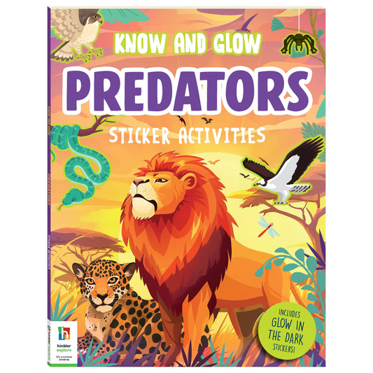 Know and Glow Predator Sticker Activities | Sticker Activity Book | Glow Sticker Book | Fun Facts and Stickers | Activity Book | 6-8 Years