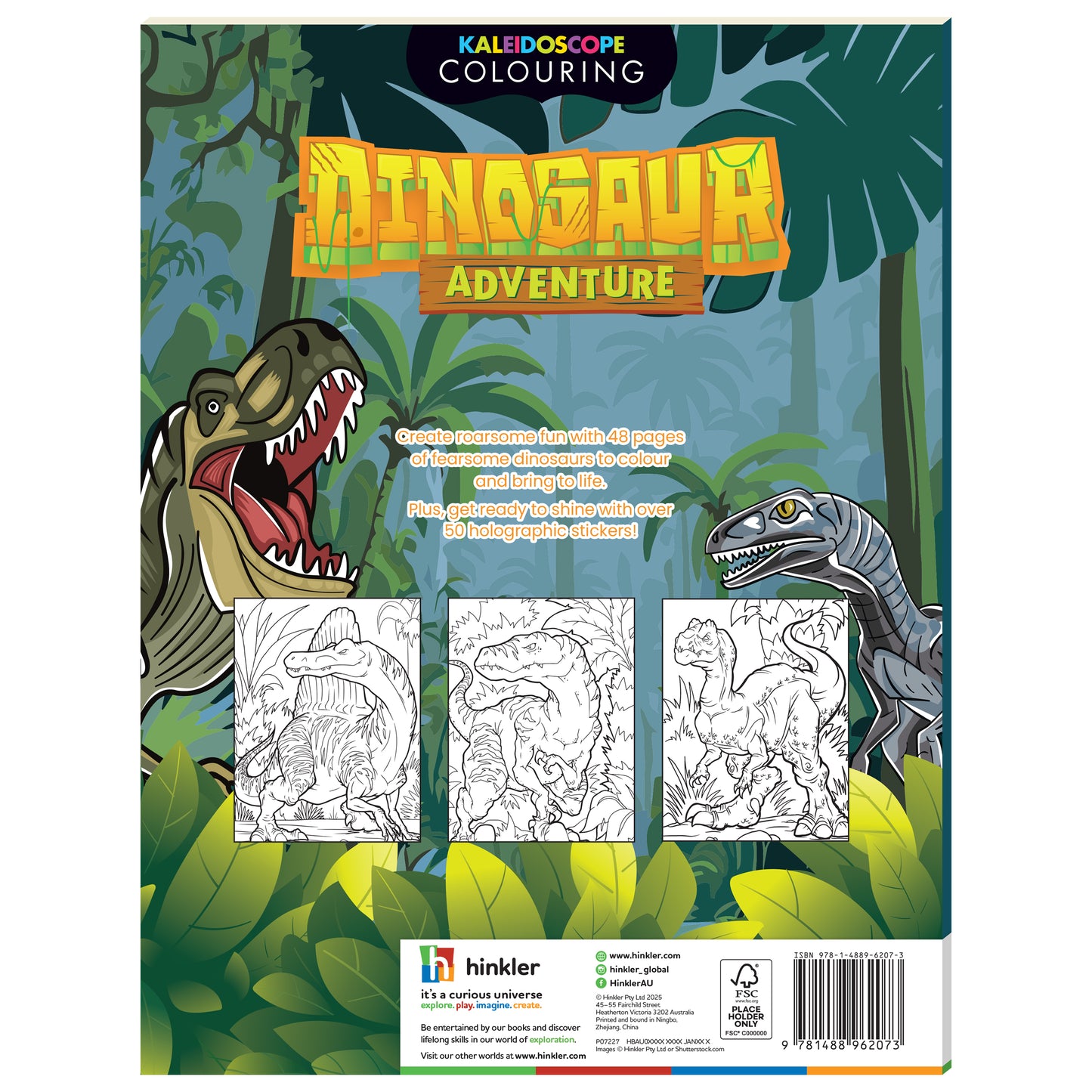 Kaleidoscope Sticker Colouring Dinosaur Adventure | Colouring Book with Scented Stickers | For 6 to 12 Year Kids