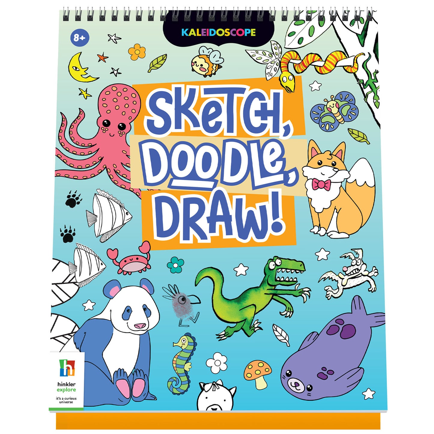 Kaleidoscope Sketch Doodle Draw! Animals| Colouring Activity Book | Doodling Art | Kawaii Art | Drawing Activity | 8-12 Years