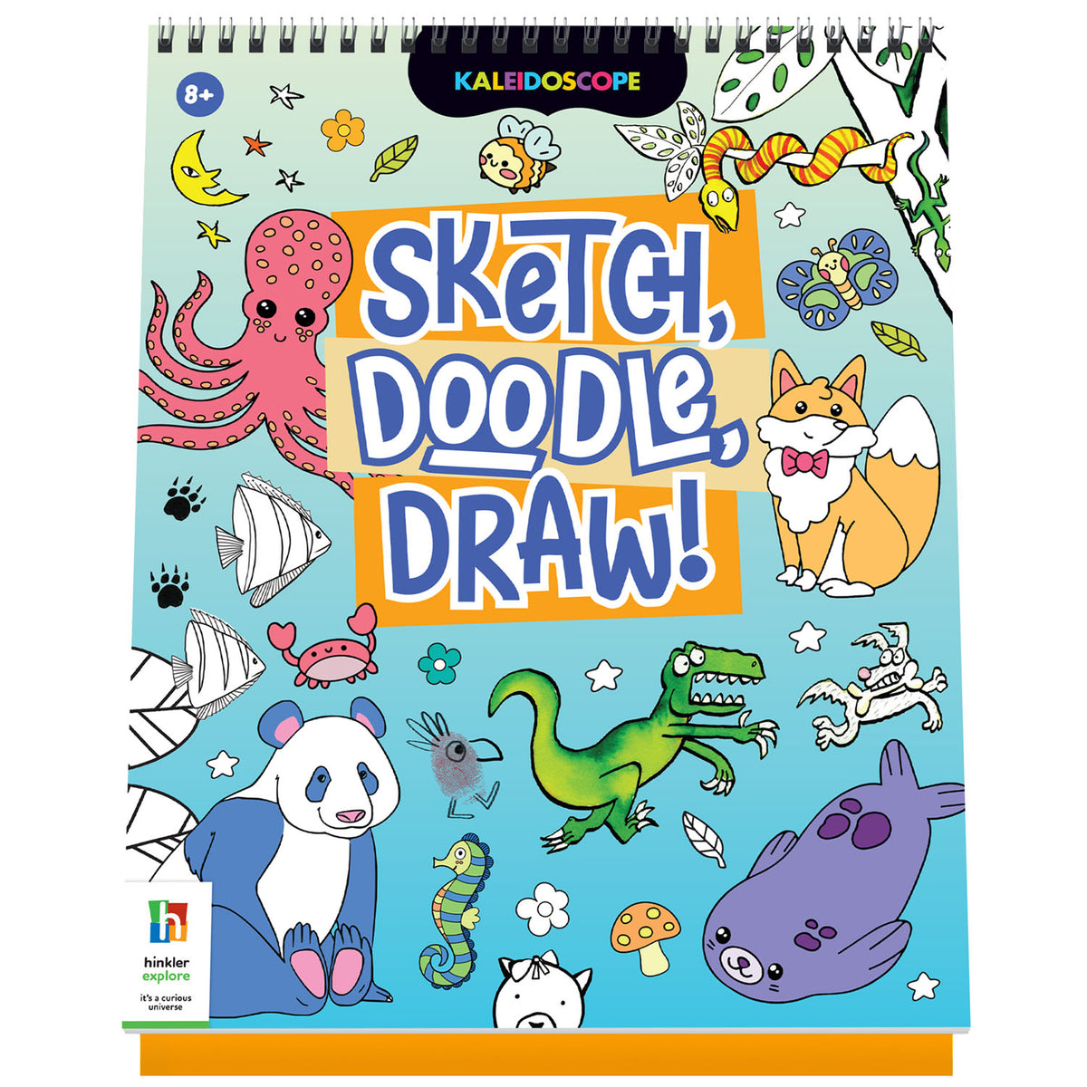 Kaleidoscope Sketch Doodle Draw! Animals | Colouring Activity Book | Doodling Art | Kawaii Art | Drawing Activity | 8-12 Years