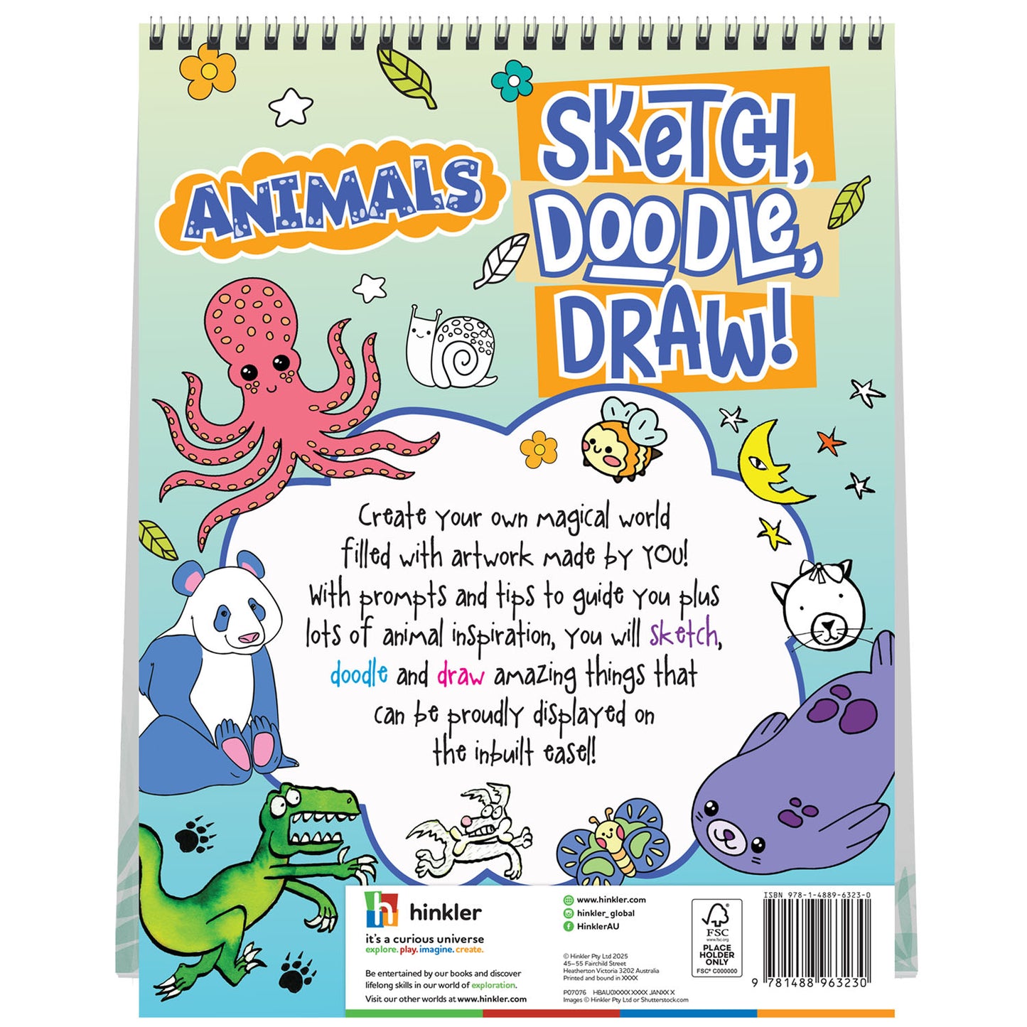 Kaleidoscope Sketch Doodle Draw! Animals| Colouring Activity Book | Doodling Art | Kawaii Art | Drawing Activity | 8-12 Years