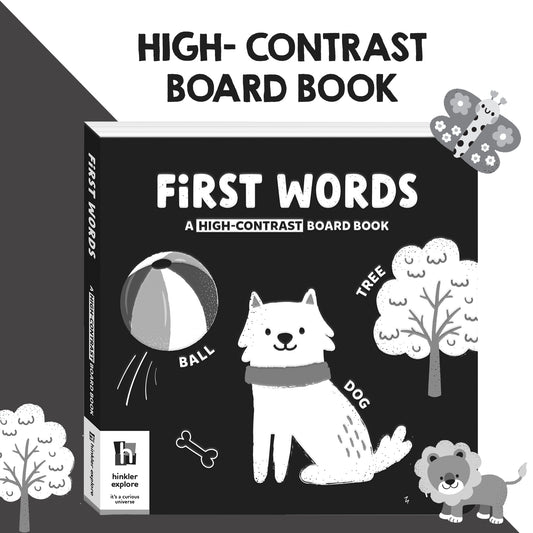 First Words A High-Contrast Board Book | Black and White Board Book | For Toddlers