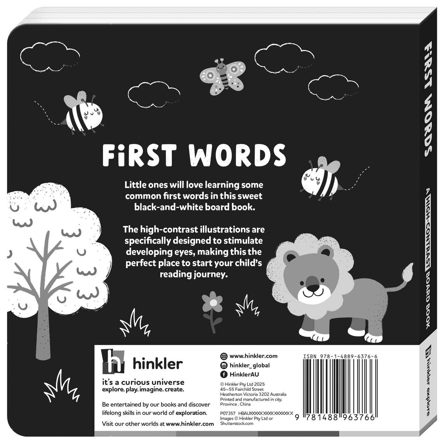 First Words A High-Contrast Board Book | Black and White Board Book | For Toddlers