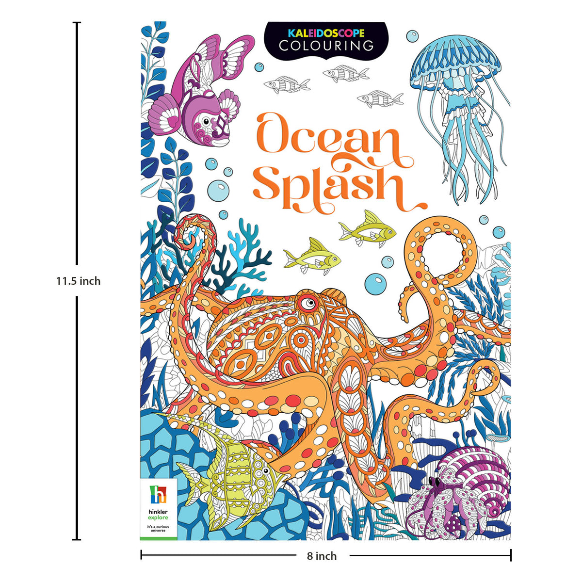 Kaleidoscope Colouring Ocean Splash | Colouring Book for 8 to 12 Year Kids
