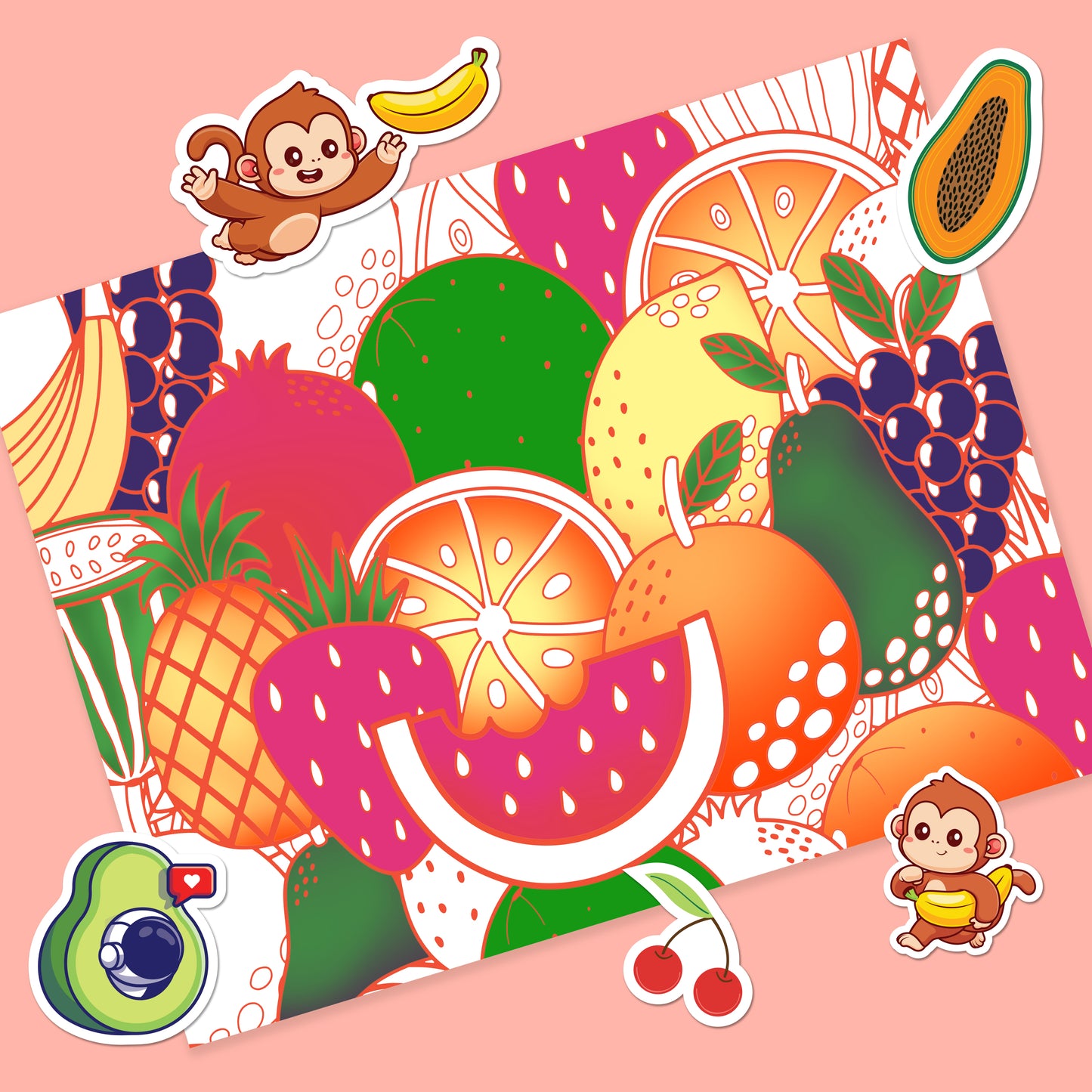 Tutti Frutti Colouring Set with Lap Desk | Colouring and Activity Book with 5 Markers | Gifting Kit | For 3 to 6 Year Kids