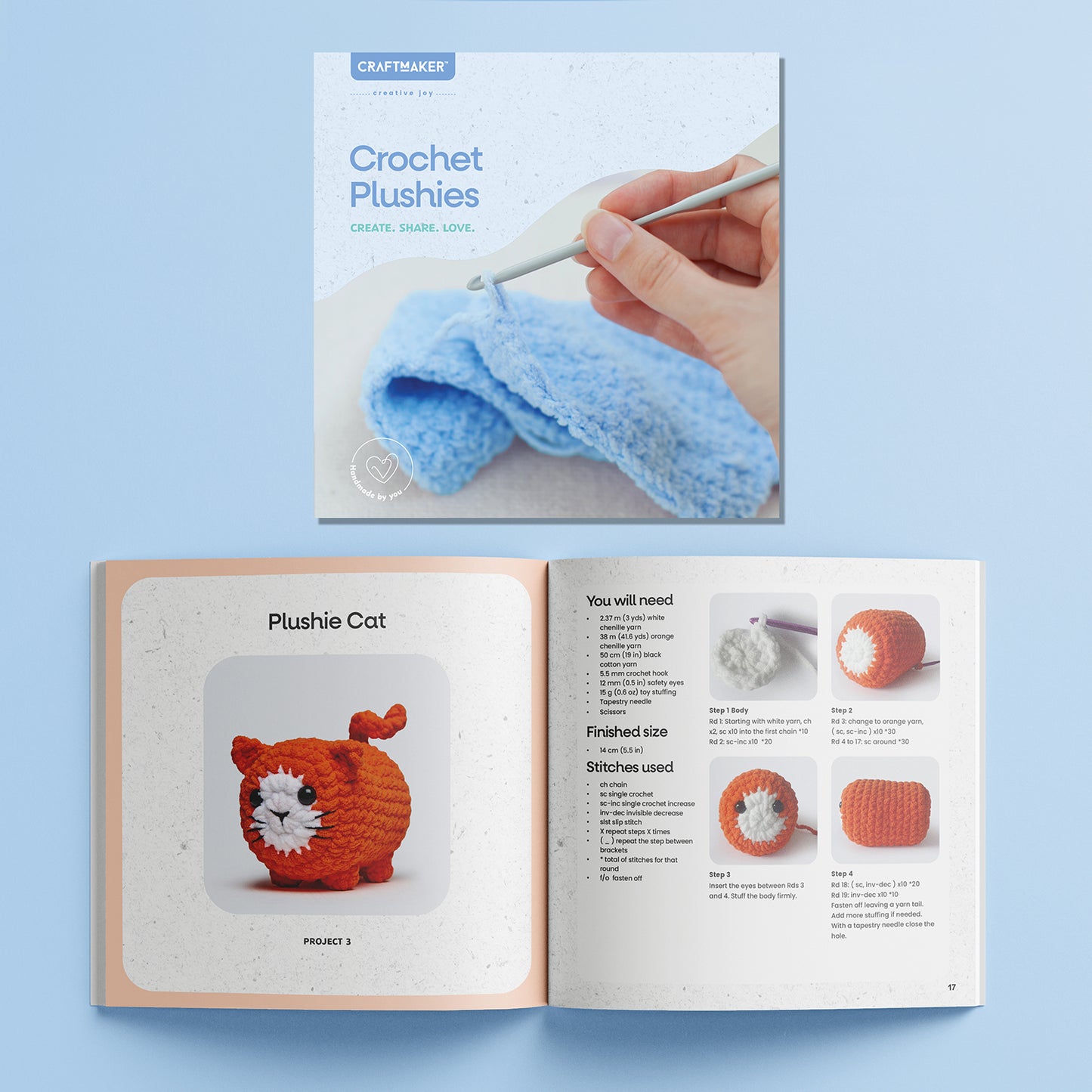 Too Cute Crochet Plushies | crochet kit for beginners | DIY Plushie Making Set | Cute Crochet Animals Kit | Make Your Own Soft Toys | Crochet craft Kit for Kids and Adults | Kit with Yarn and Tools | Handmade plushie gift set