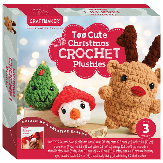 Too Cute Christmas Crochet Plushies | Christmas Crochet Kit | DIY Plushie Making Set | Crochet Kit for Beginners | Holiday Craft Kit for Kids | Make Your Own Christmas Plushies | Cute Crochet Animals for Christmas | Festive DIY Craft for Kids and Adults