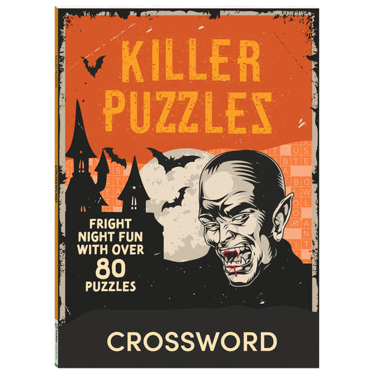 Killer Puzzles Crossword| Crossword Puzzle Book | Activity Book | Horror and Spooky Themes | Halloween | Pop Culture | Murder-mystery| Crossword for Kids | 8-12 Years