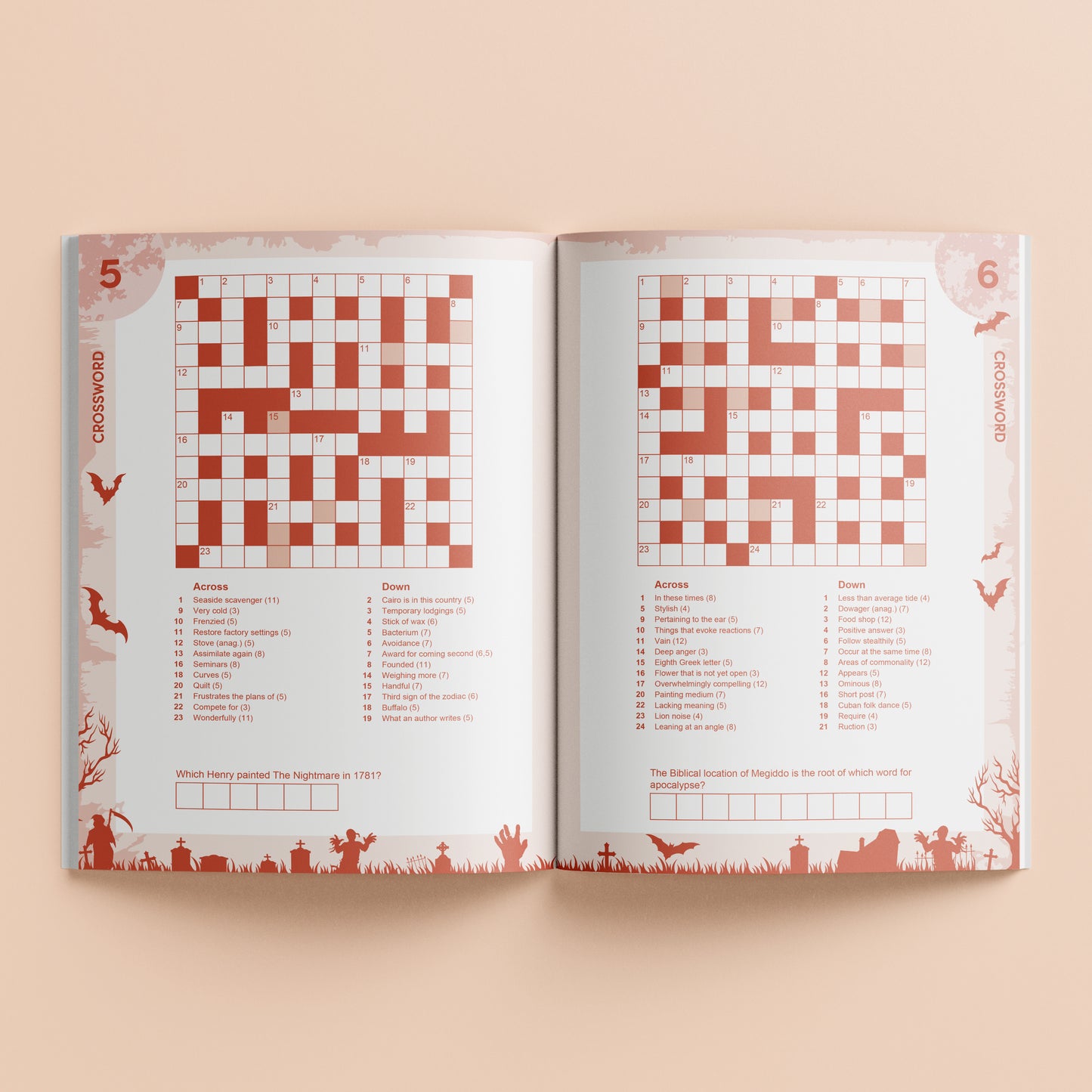Killer Puzzles Crossword| Crossword Puzzle Book | Activity Book | Horror and Spooky Themes | Halloween | Pop Culture | Murder-mystery| Crossword for Kids | 8-12 Years