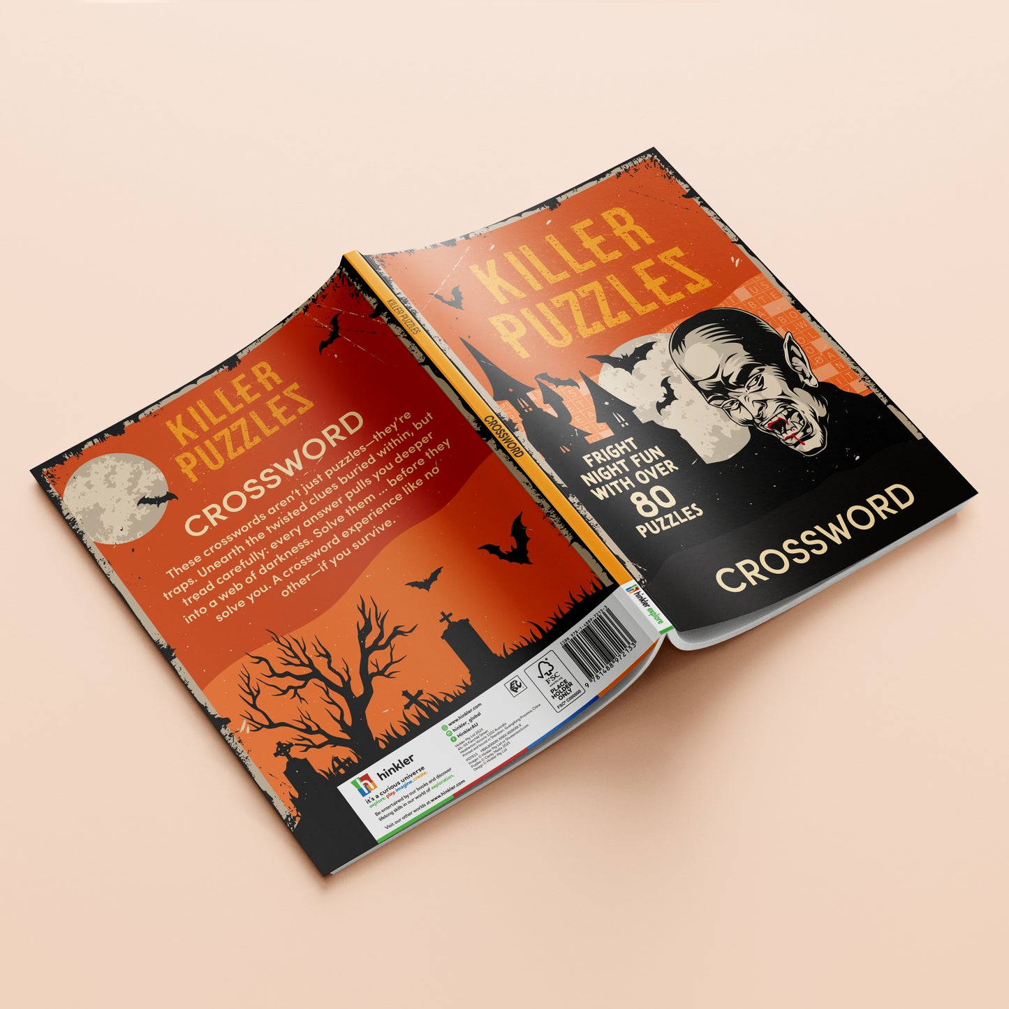 Killer Puzzles Crossword| Crossword Puzzle Book | Activity Book | Horror and Spooky Themes | Halloween | Pop Culture | Murder-mystery| Crossword for Kids | 8-12 Years