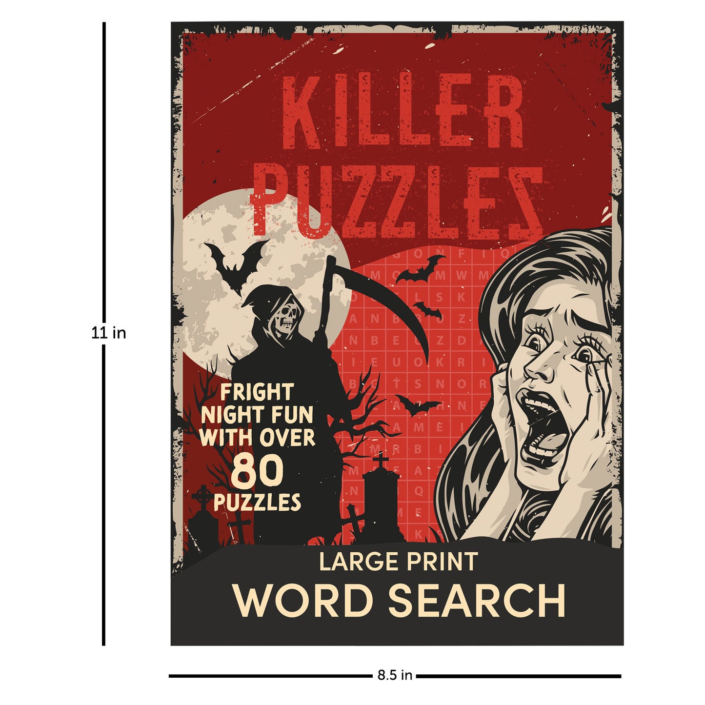 Killer Puzzles Word Search| Word Search Puzzle Book | Activity Book | Horror and Spooky Themes | Halloween | Pop Culture | Murder-mystery| Word Search Puzzles for Kids | 8-12 Years