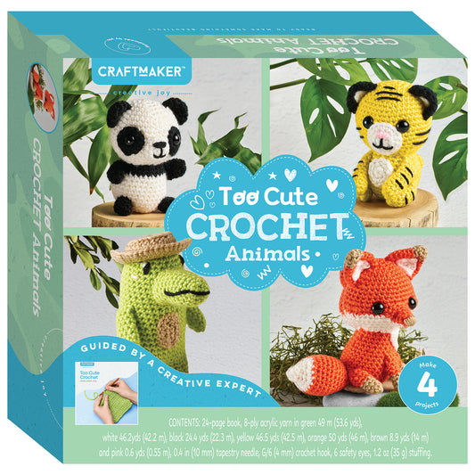 Craft Maker Too Cute Crochet Animals Kit | DIY Crochet Animals Kit | Make Your Own Plush Toys | Crochet Kit for Beginners | Animal Crochet Kit for Kids