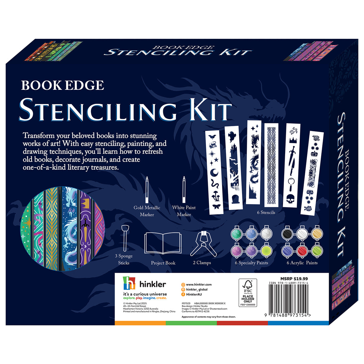 Book Stenciling Kit | Book Stenciling Kit | Stencil Art Kit for Kids | DIY Book Decoration Kit