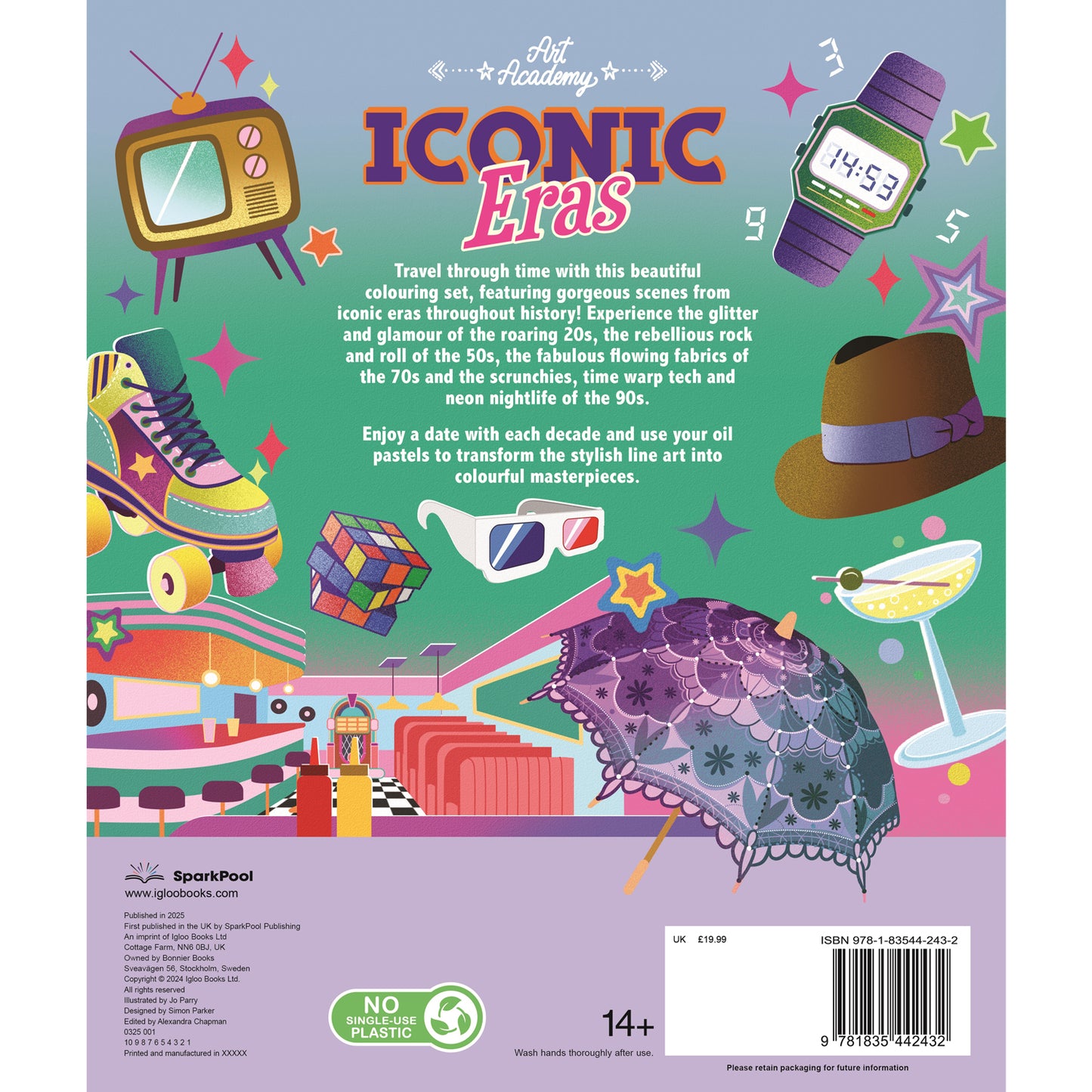 Art Academy Eco: Iconic Eras | A Creative Time Travel Coloring Book | Fashion, Culture & History Through the Decades| Colouring Activity| 64 Pages of Colouring Fun| For Ages 6-8|