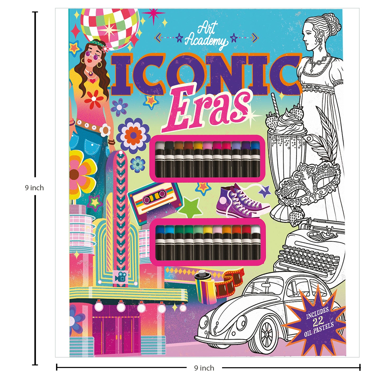Art Academy Eco: Iconic Eras | A Creative Time Travel Coloring Book | Fashion, Culture & History Through the Decades| Colouring Activity| 64 Pages of Colouring Fun| For Ages 6-8|