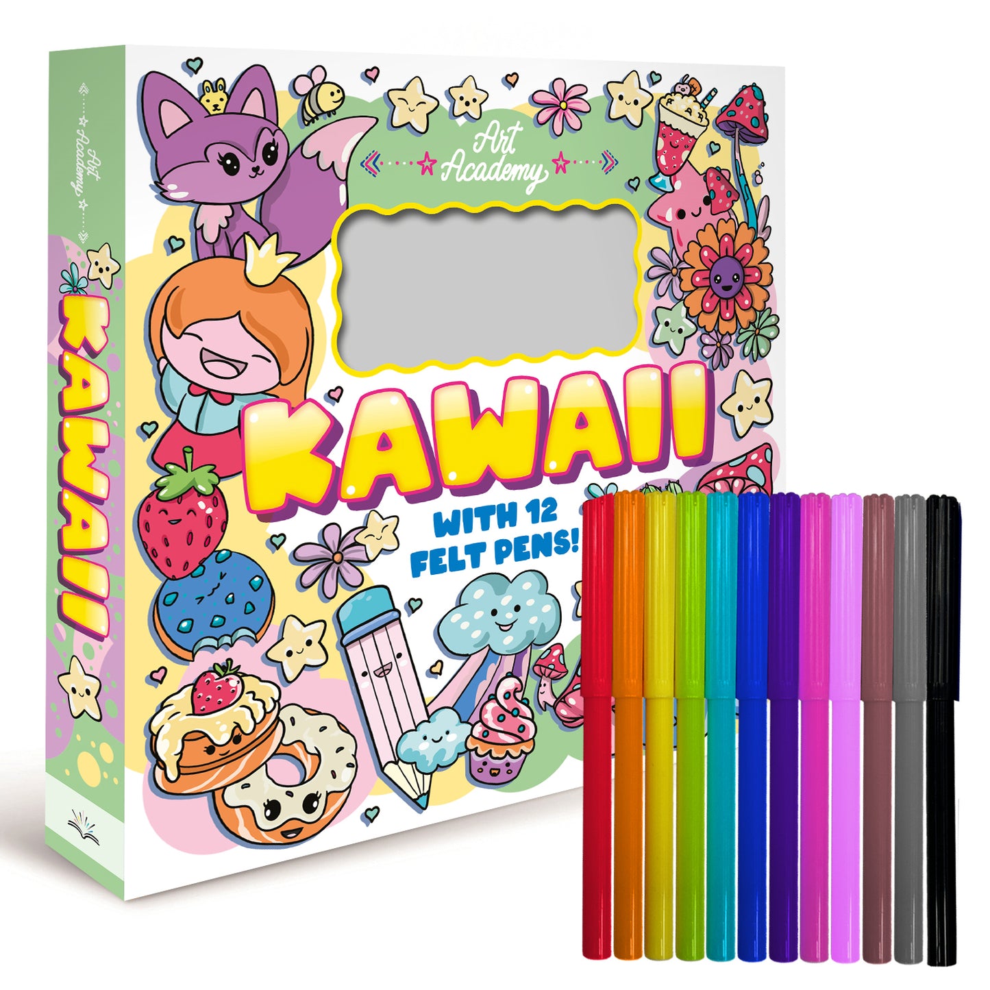 Art Academy Eco: Kawaii | Adorable Kawaii Coloring Book for Kids | Cute Animals, Desserts & Magical Characters | Fun & Creative Art Activity Book| Book for Ages 6-8