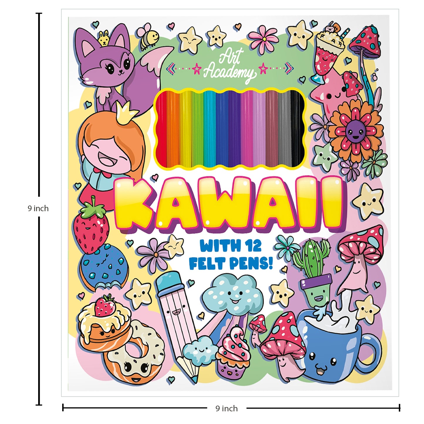 Art Academy Eco: Kawaii | Adorable Kawaii Coloring Book for Kids | Cute Animals, Desserts & Magical Characters | Fun & Creative Art Activity Book| Book for Ages 6-8
