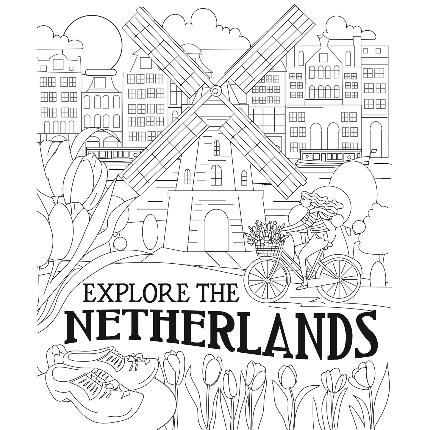 Parragon Travel Posters Colouring Book set for Kids, Colour your famous places