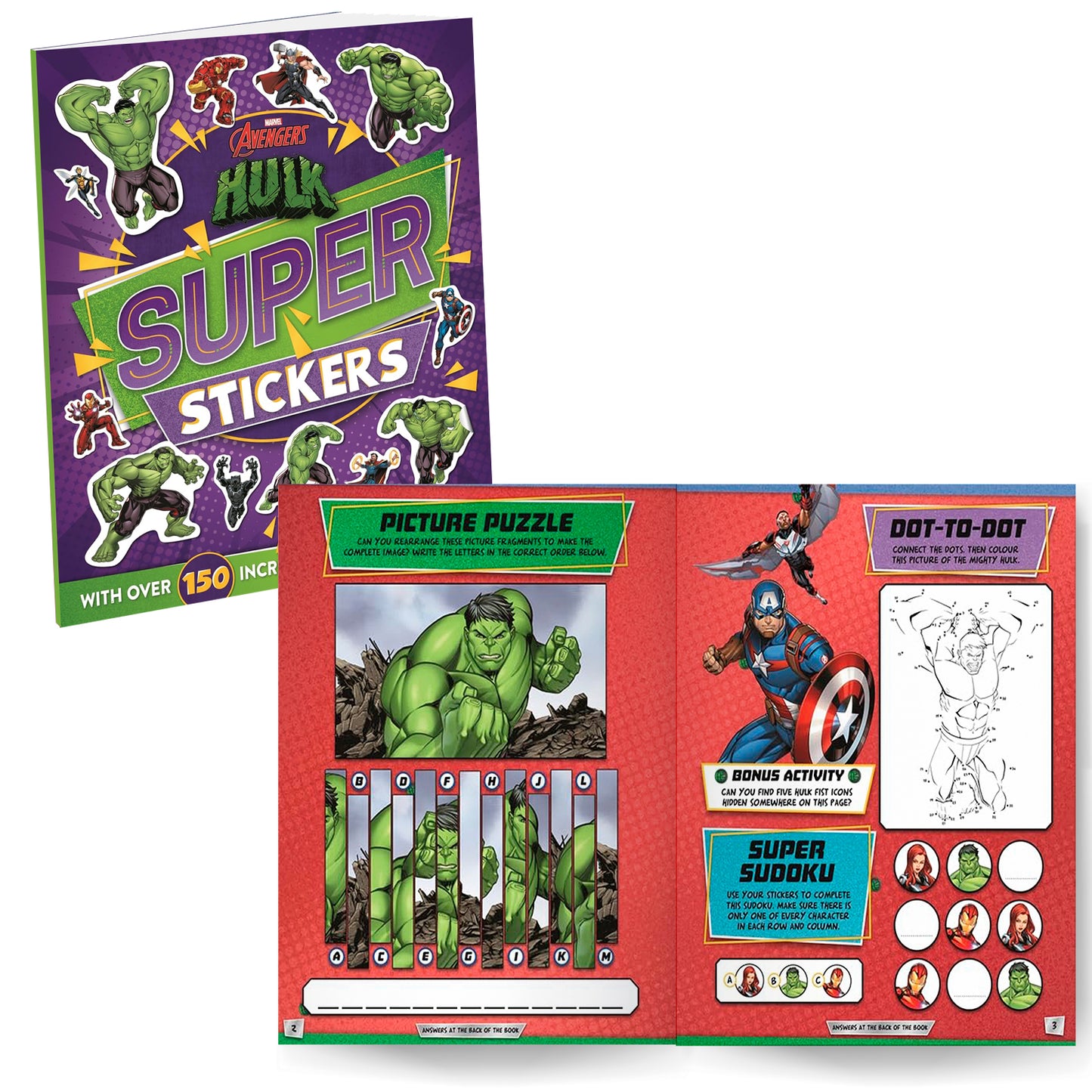 Marvel Sticker Hulk and Spider-Man Pack of 2 Books | Marvel Hulk | Spider-Man | Stickers and Activities for Kids