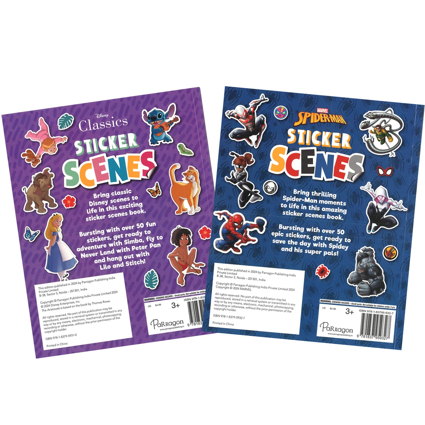 Marvel Sticker Hulk and Spider-Man Pack of 2 Books | Marvel Hulk | Spider-Man | Stickers and Activities for Kids