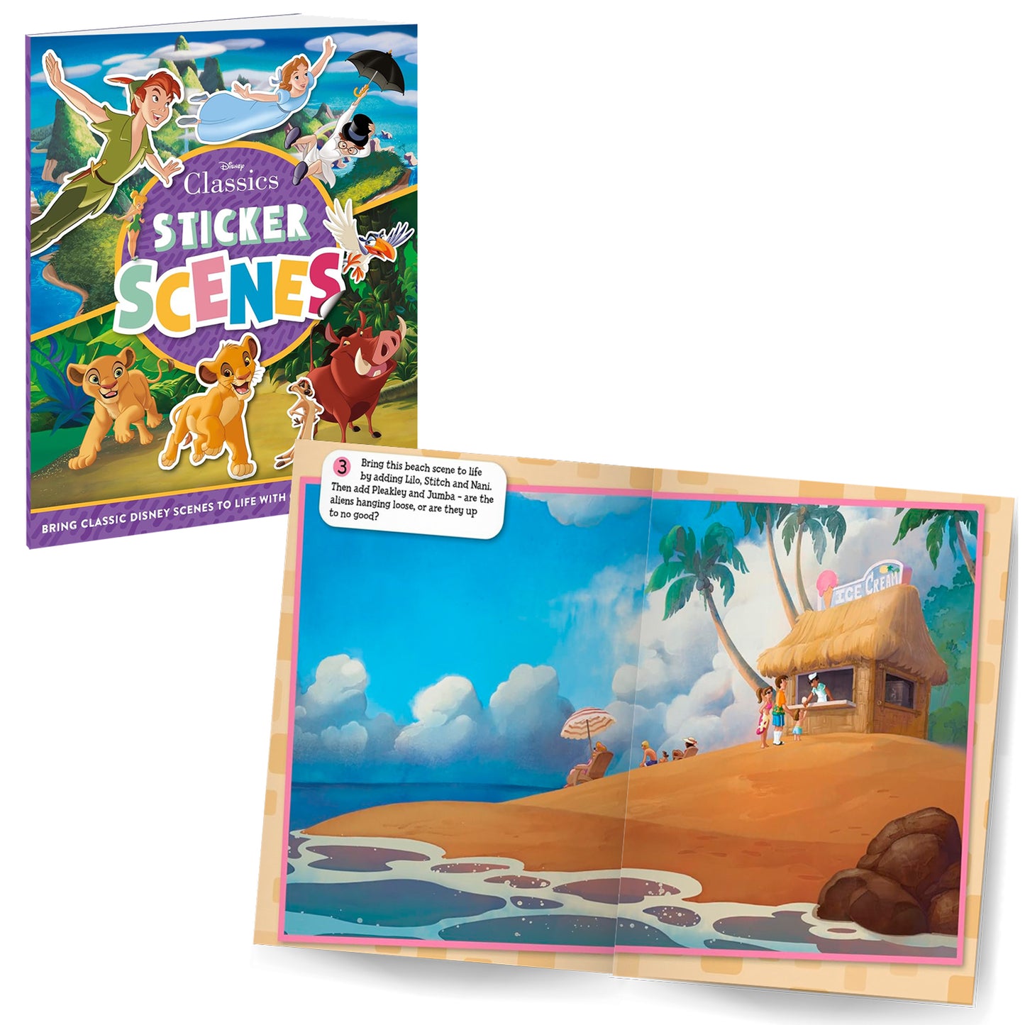Disney The Lion King 5-in-1 Colouring and Disney Classics Sticker Book (Pack of 2 Books) | Stickers, Colouring and Activities for 5 to 8 Year Old Kids
