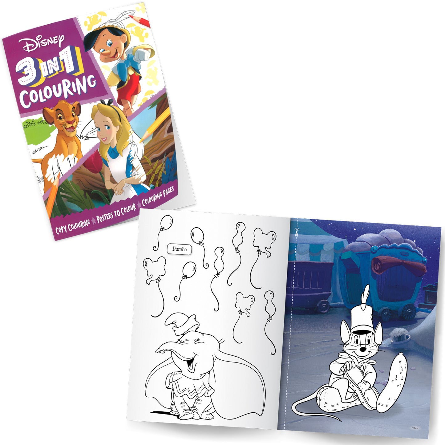 Disney 3-in-1 Colouring Pack of 2 Books | Princess | Disney Friends | Colouring Books for 4 to 6 Year Old Kids