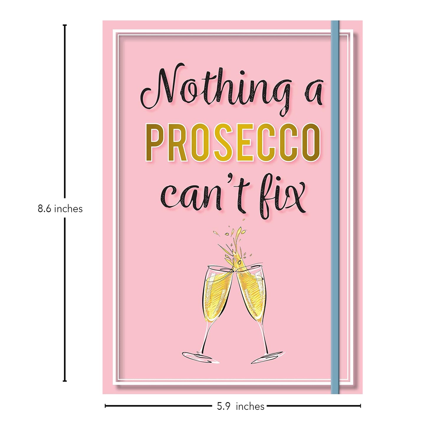 Prosecco A5 Flexi-Bound Ruled Notebook | 176 Sheets Ruled White Paper | Printed Page Edges