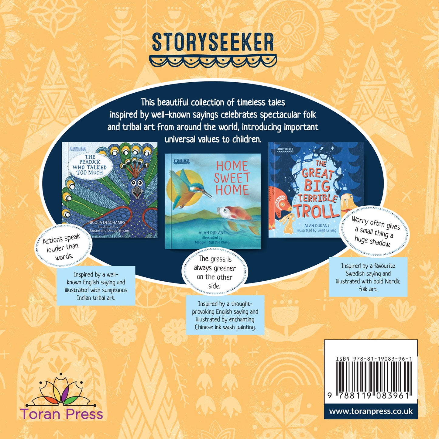 Storyseeker Box Set | Story Collection | Home Sweet Home | The Peacock who talked too much | The Great Big Terrible Troll | Toral Press | Set of 3 books