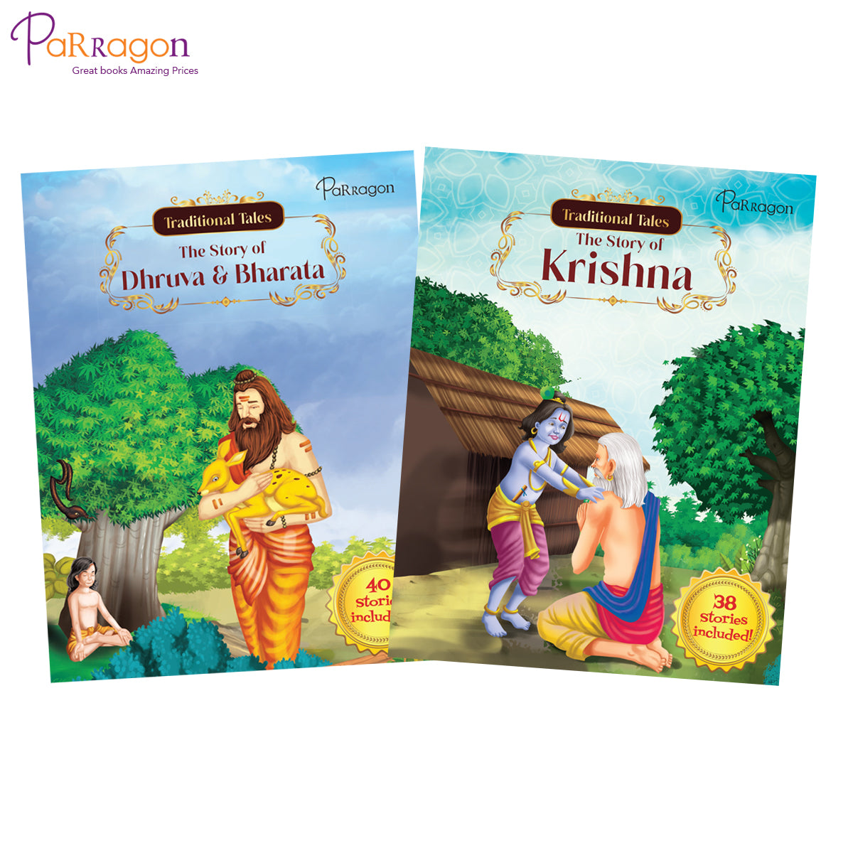 Traditional Tales Mythology - The Story of Krishna & The Story of Dhruva & Bharata (Set of 2 books)