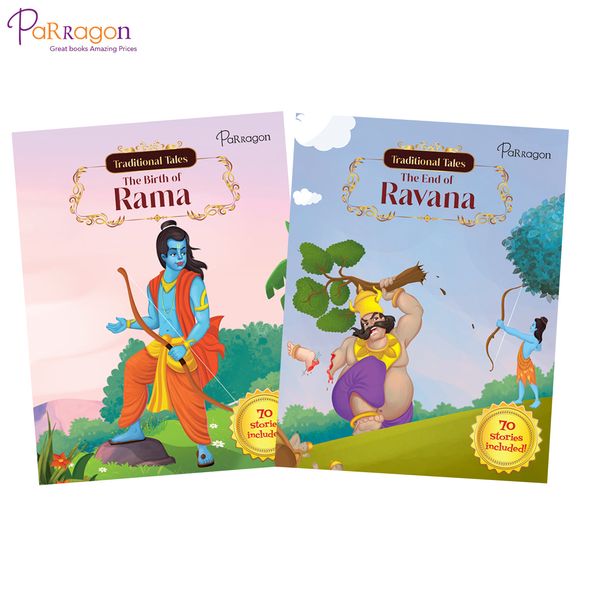 Traditional Tales Ramayana - Story of The Birth of Rama and The End of Ravana (Set of 2 books)